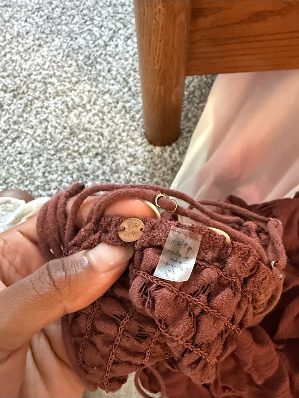 Free People Adella Mini Slip Dress in Cocoa - Picture 4 of 6